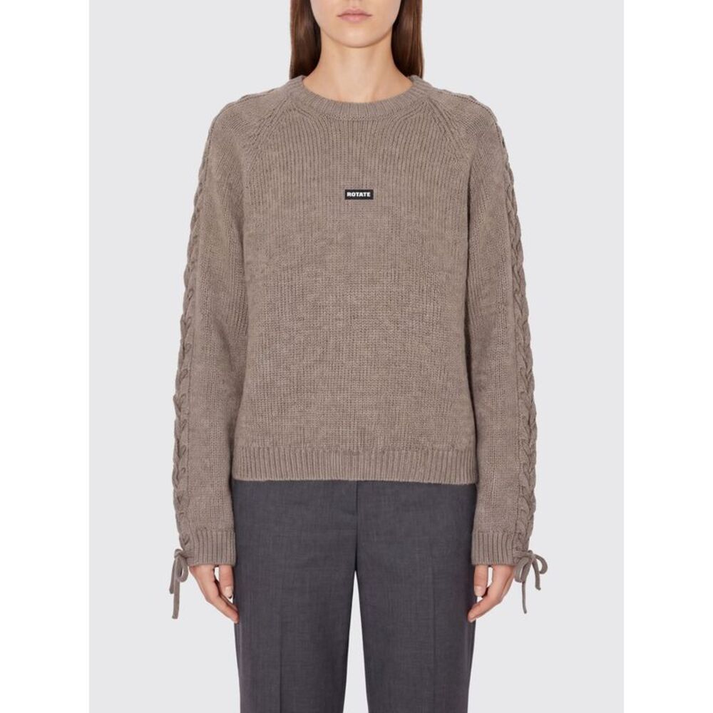 Rotate Women Rotate Crewneck Wool And Cashmere Blend Jumper With Applied Logo